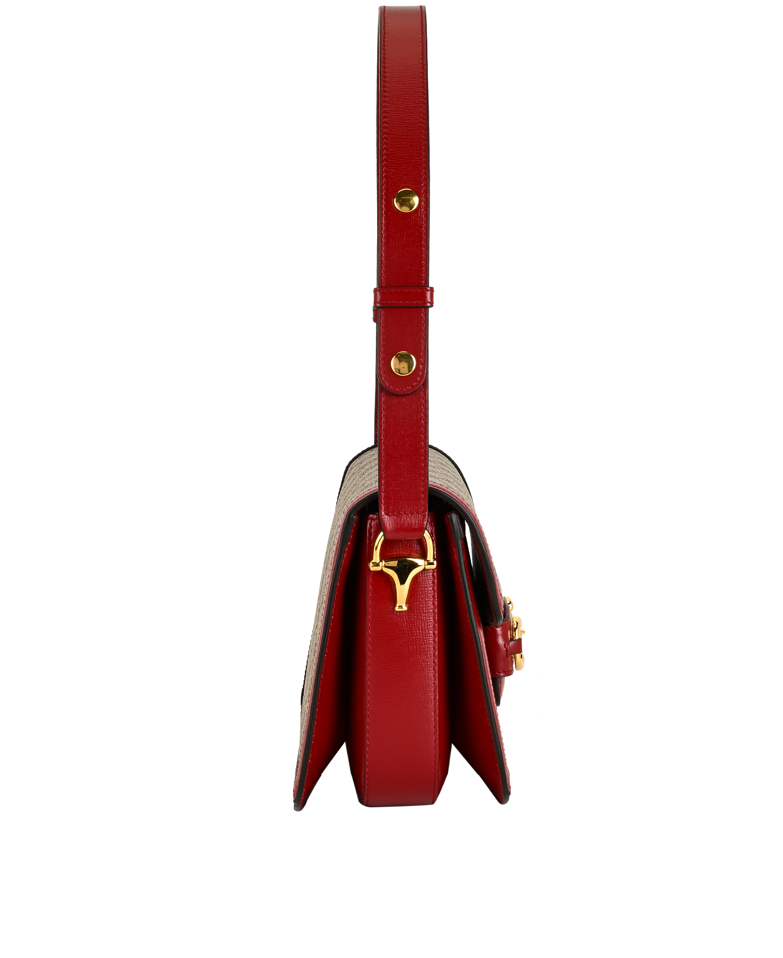 Horsebit 1955 GG Supreme Shoulder Bag, &pound;1,500, Handbags, Brown/Red, Canvas/Leather, Side view